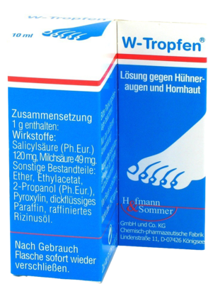 W-TROPFEN Lösung gegen Hühneraugen+Hornhaut